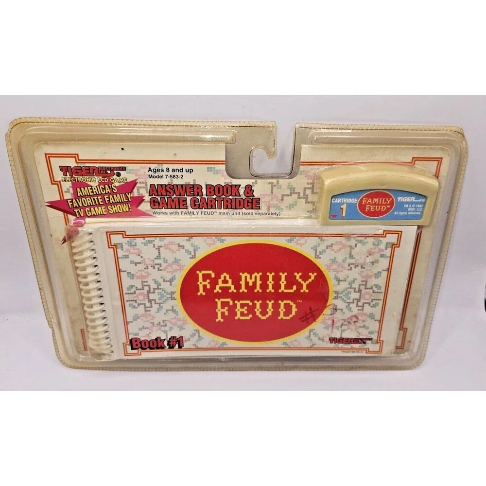 Vtg FAMILY FEUD GAME Cartridge 1 Tiger Toy Game & Answer Books Electronics NOS